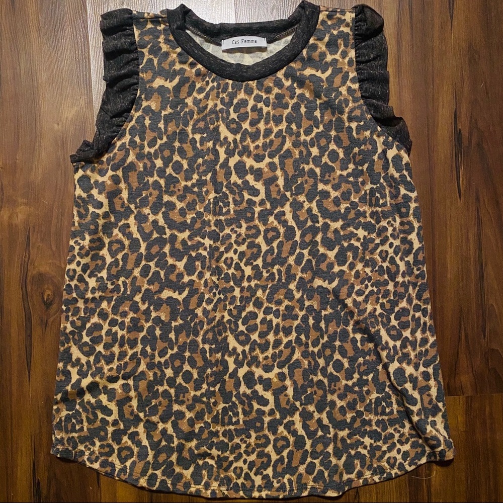 Ces Femme Leopard Print Blouse